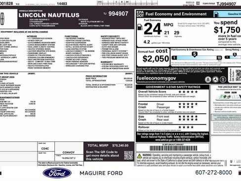 New 2026 Lincoln Nautilus Reserve w/ Jet Appearance Package image 3