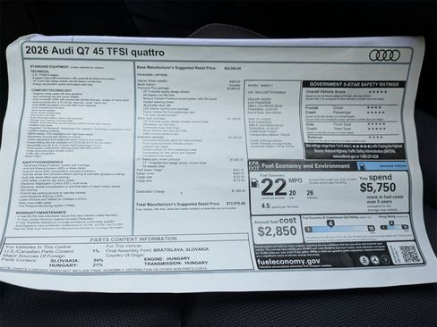 New 2026 Audi Q7 2.0T Premium Plus image 18