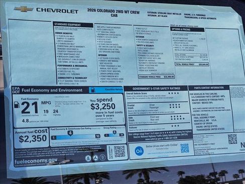 New 2026 Chevrolet Colorado W/T w/ WT Custom Package image 17