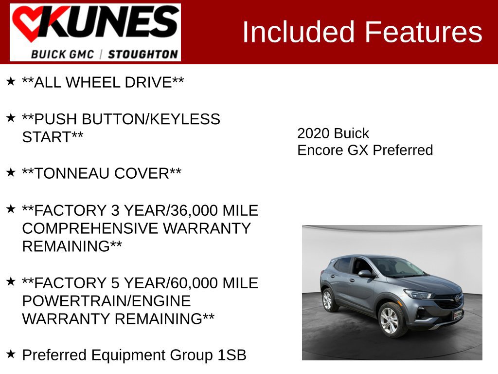 Used 2020 Buick Encore GX Preferred w/ Cold Weather Comfort Package AWD/4WD image 3
