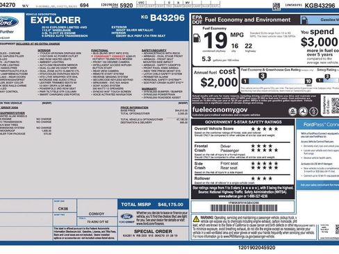 Used 2019 Ford Explorer Limited w/ Class III Trailer Tow Package AWD/4WD image 8