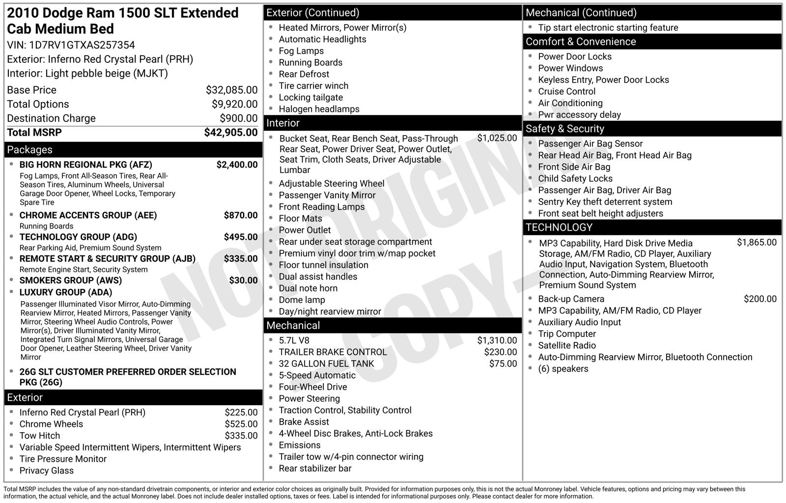 Used 2010 Dodge Ram 1500 Truck SLT w/ Big Horn Regional Pkg AWD/4WD image 2