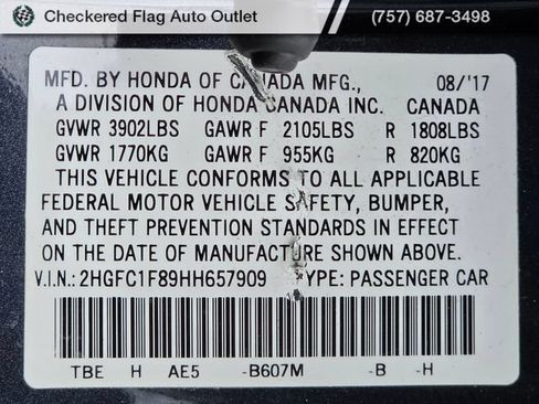 Used 2017 Honda Civic EX-L image 22