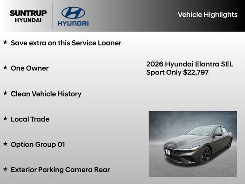 Used 2026 Hyundai Elantra Sport FWD image 8