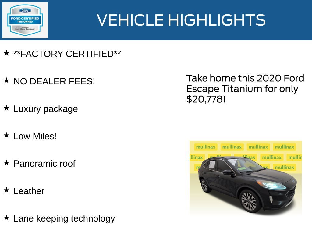 Certified 2020 Ford Escape Titanium AWD/4WD image 12