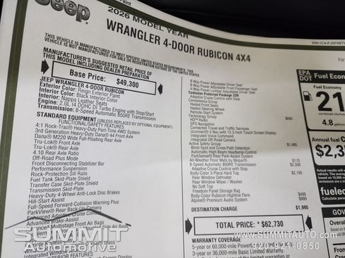 New 2026 Jeep Wrangler Unlimited Rubicon w/ Safety Group image 37