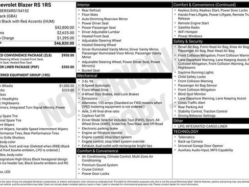 Certified 2024 Chevrolet Blazer RS w/ Enhanced Convenience Package FWD image 36