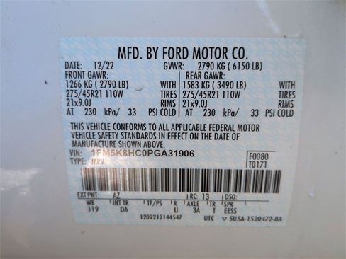 Used 2023 Ford Explorer Platinum w/ Technology Package image 25