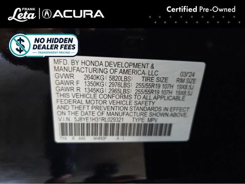 Used 2024 Acura MDX SH-AWD image 27