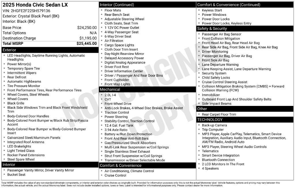 Used 2025 Honda Civic LX image 26
