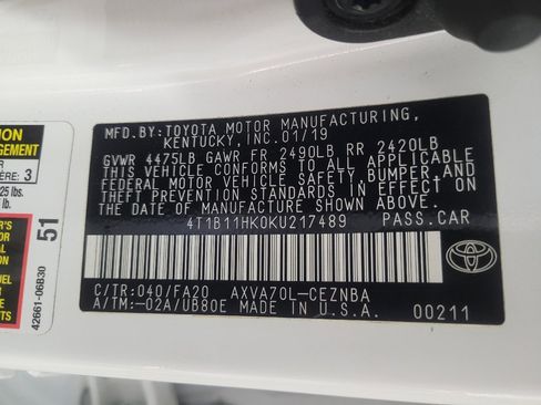 Used 2019 Toyota Camry LE FWD image 33