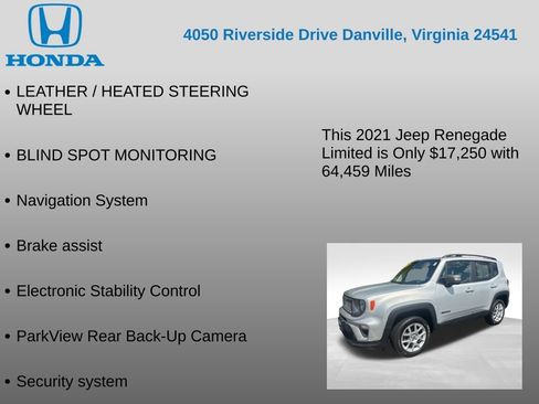 Used 2021 Jeep Renegade Limited w/ Trailer Tow Group AWD/4WD image 17