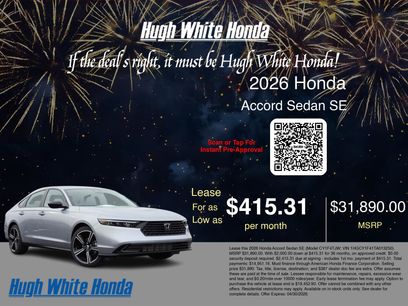 New 2026 Honda Accord SE
