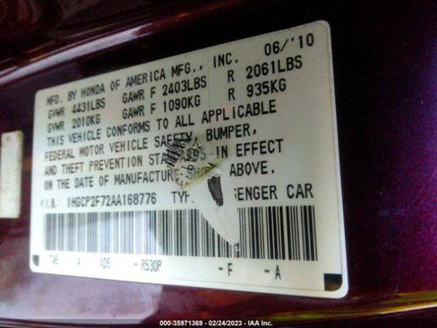 Used 2010 Honda Accord EX image 21