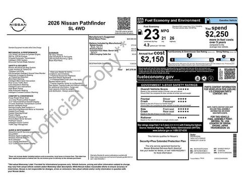 New 2026 Nissan Pathfinder SL AWD/4WD image 2