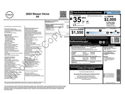 Used 2024 Nissan Versa SR w/ Trunk Package FWD image 11