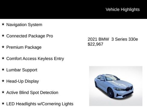 Used 2021 BMW 330e w/ Premium Package image 6