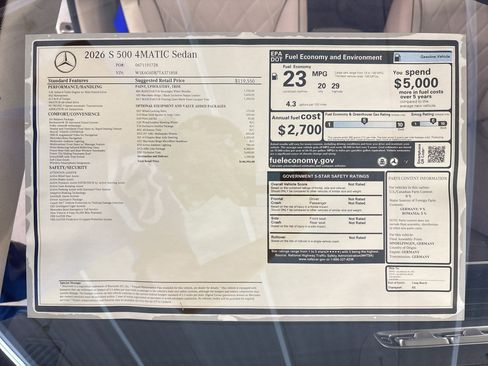 New 2026 Mercedes-Benz S 500 4MATIC image 31
