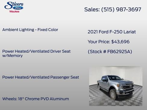 Used 2021 Ford F250 Lariat w/ Lariat Ultimate Package AWD/4WD image 27