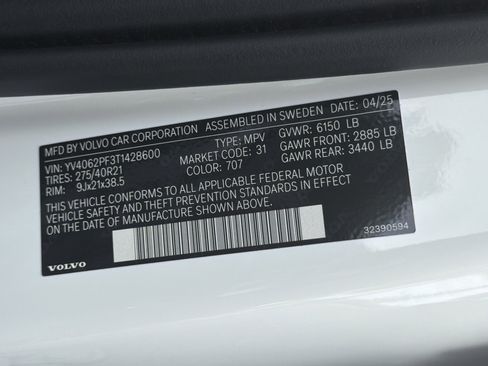 Used 2026 Volvo XC90 B6 Ultra w/ Protection Package AWD/4WD image 37