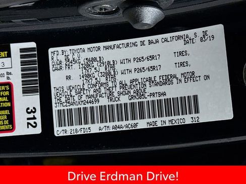 Certified 2019 Toyota Tacoma TRD Sport AWD/4WD image 30