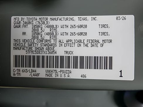 New 2026 Toyota Tundra 1794 Edition AWD/4WD image 26