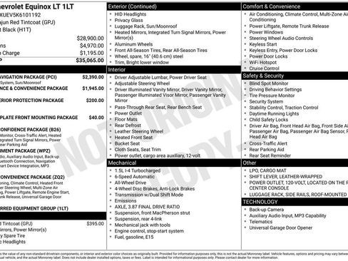 Used 2019 Chevrolet Equinox LT w/ Sun & Navigation Package AWD/4WD image 17