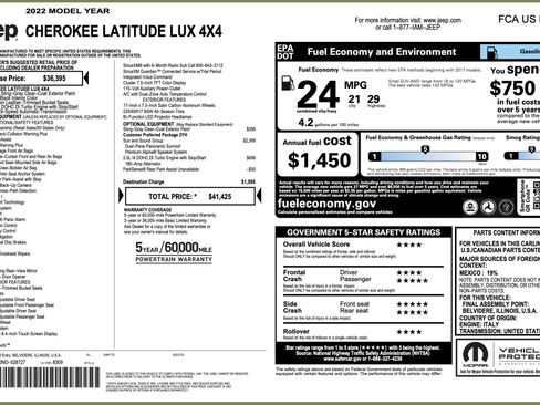 Used 2022 Jeep Cherokee Latitude Lux w/ Sun & Sound Group image 5