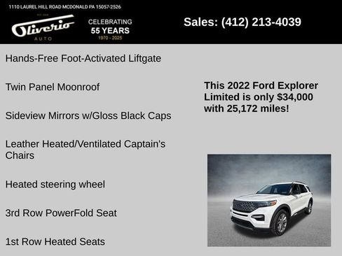 Used 2022 Ford Explorer Limited w/ Equipment Group 301A image 16