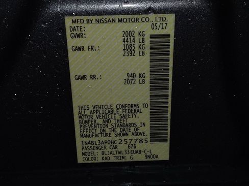 Used 2017 Nissan Altima 3.5 SL w/ 3.5SL Technology Package image 33