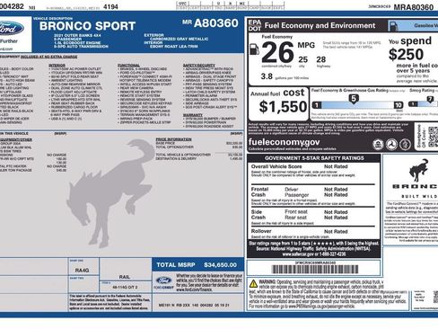 Used 2021 Ford Bronco Sport Outer Banks AWD/4WD image 7