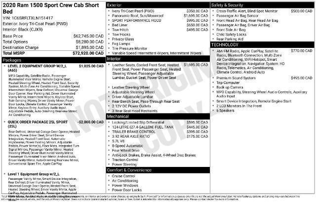 Used 2020 RAM 1500 Sport w/ Level 2 Equipment Goup w/2_L AWD/4WD image 16