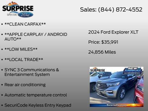 Used 2024 Ford Explorer XLT w/ Equipment Group 202A AWD/4WD image 13