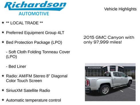 Used 2015 GMC Canyon SLT w/ LPO, Bed Protection Package AWD/4WD image 11