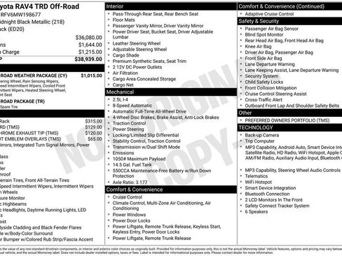 Used 2021 Toyota RAV4 TRD Off-Road w/ TRD Off-Road Weather Package AWD/4WD image 4