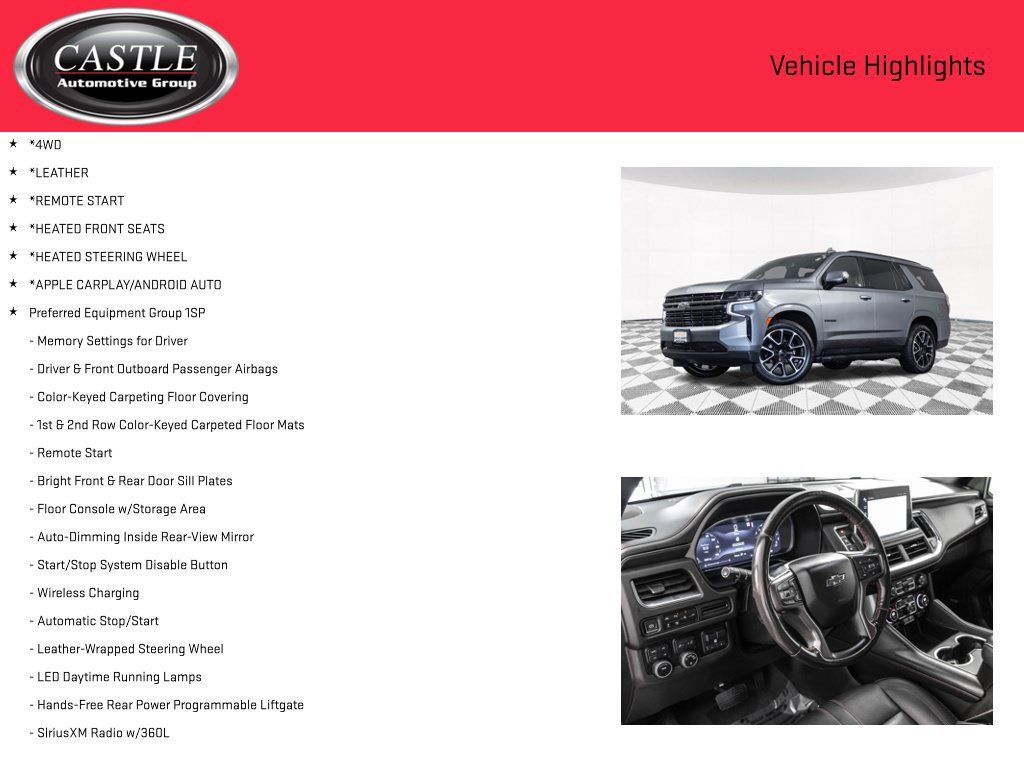 Used 2022 Chevrolet Tahoe RST w/ Luxury Package AWD/4WD image 3