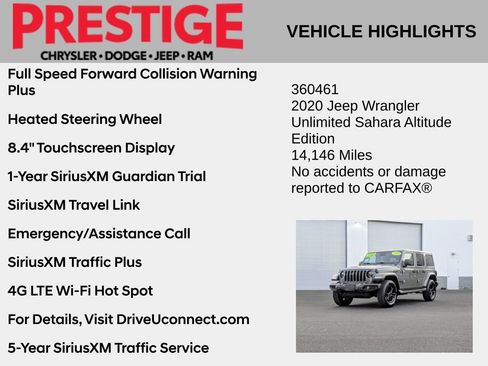 Used 2020 Jeep Wrangler Unlimited Sahara AWD/4WD image 8