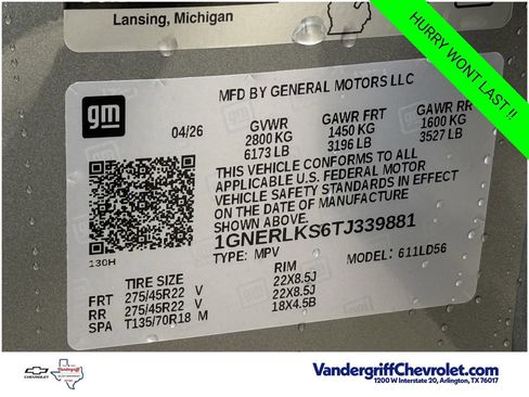 New 2026 Chevrolet Traverse RS FWD image 23