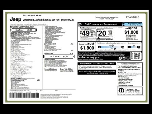 Used 2023 Jeep Wrangler Unlimited Rubicon 4xe image 33