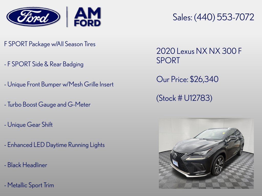 Used 2020 Lexus NX 300 F Sport w/ F Sport Premium Package AWD/4WD image 12