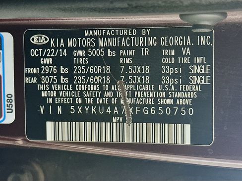 Used 2015 Kia Sorento EX w/ EX V6 Touring Package FWD image 12