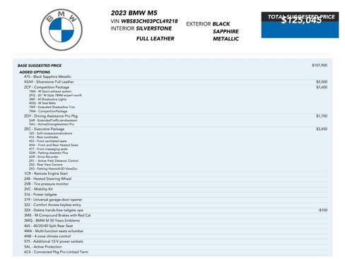 Used 2023 BMW M5 w/ Competition Package AWD/4WD image 86