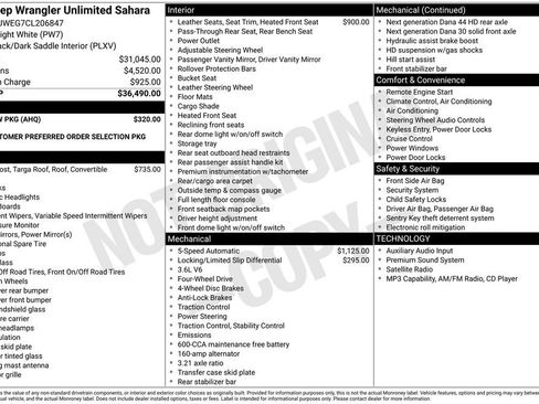 Used 2012 Jeep Wrangler Unlimited Sahara w/ Max Tow Pkg AWD/4WD image 15