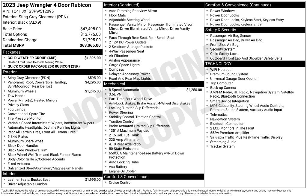 Used 2023 Jeep Wrangler Unlimited Rubicon w/ Cold Weather Group AWD/4WD image 9
