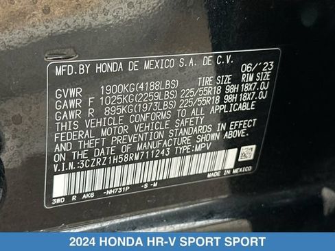 Certified 2024 Honda HR-V Sport image 31
