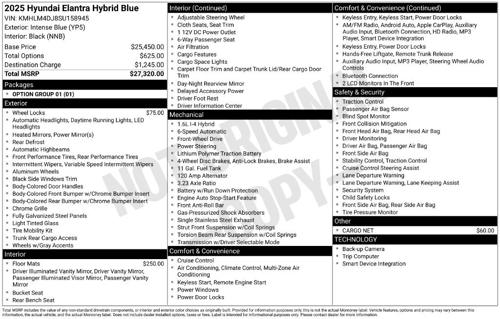Certified 2025 Hyundai Elantra Hybrid FWD image 34