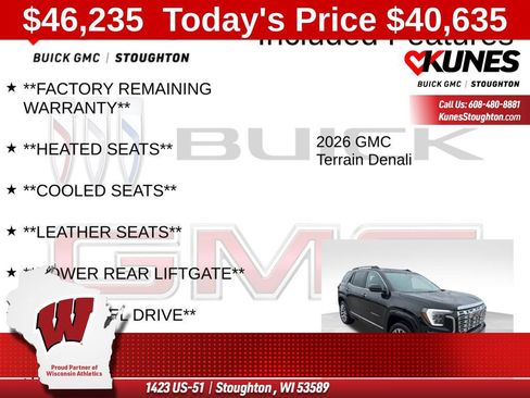 New 2026 GMC Terrain Denali w/ LPO, Floor Liner Package AWD/4WD image 5