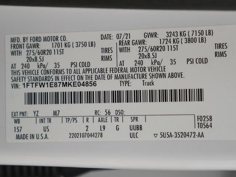 Used 2021 Ford F150 XLT w/ Equipment Group 302A High AWD/4WD image 71