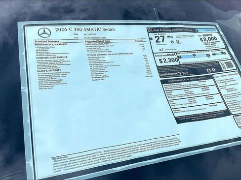 New 2026 Mercedes-Benz C 300 4MATIC Sedan image 13