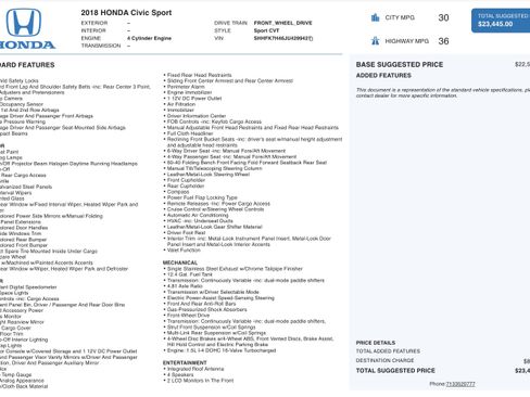 Used 2018 Honda Civic Sport image 3